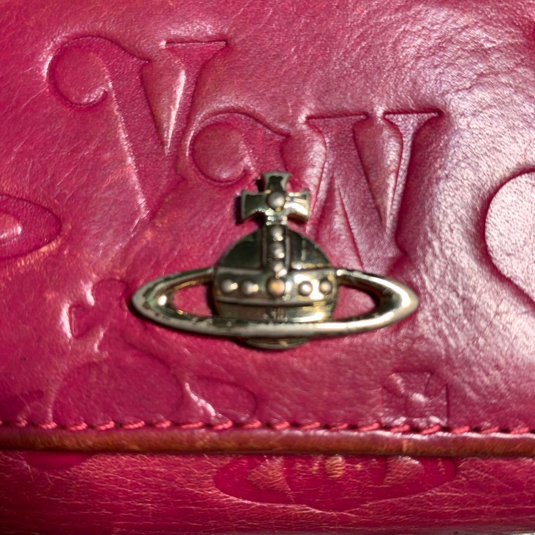 Vivienne Westwood ビビアン三つ折り財布　ピンク　レザー　がま口