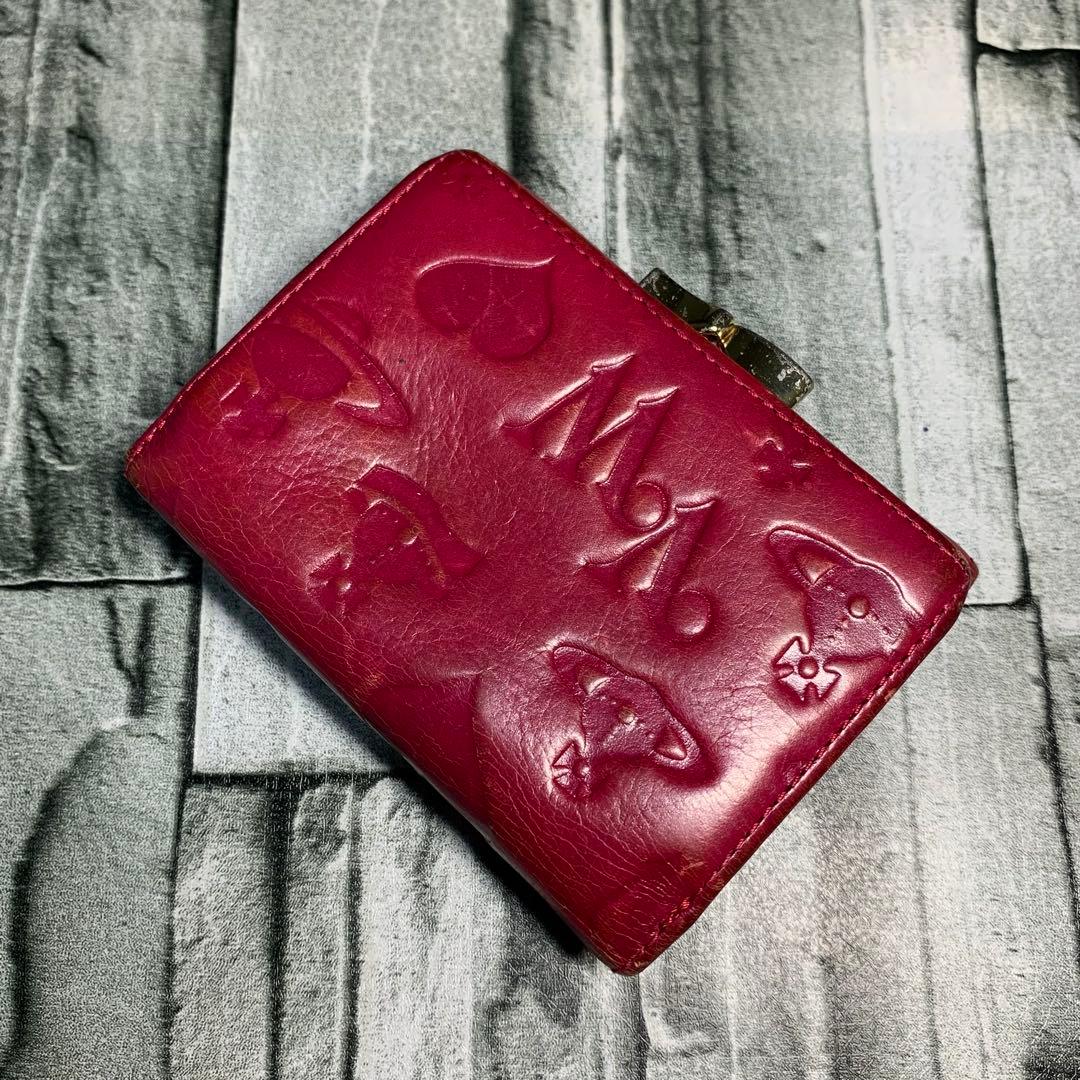 Vivienne Westwood ビビアン三つ折り財布　ピンク　レザー　がま口