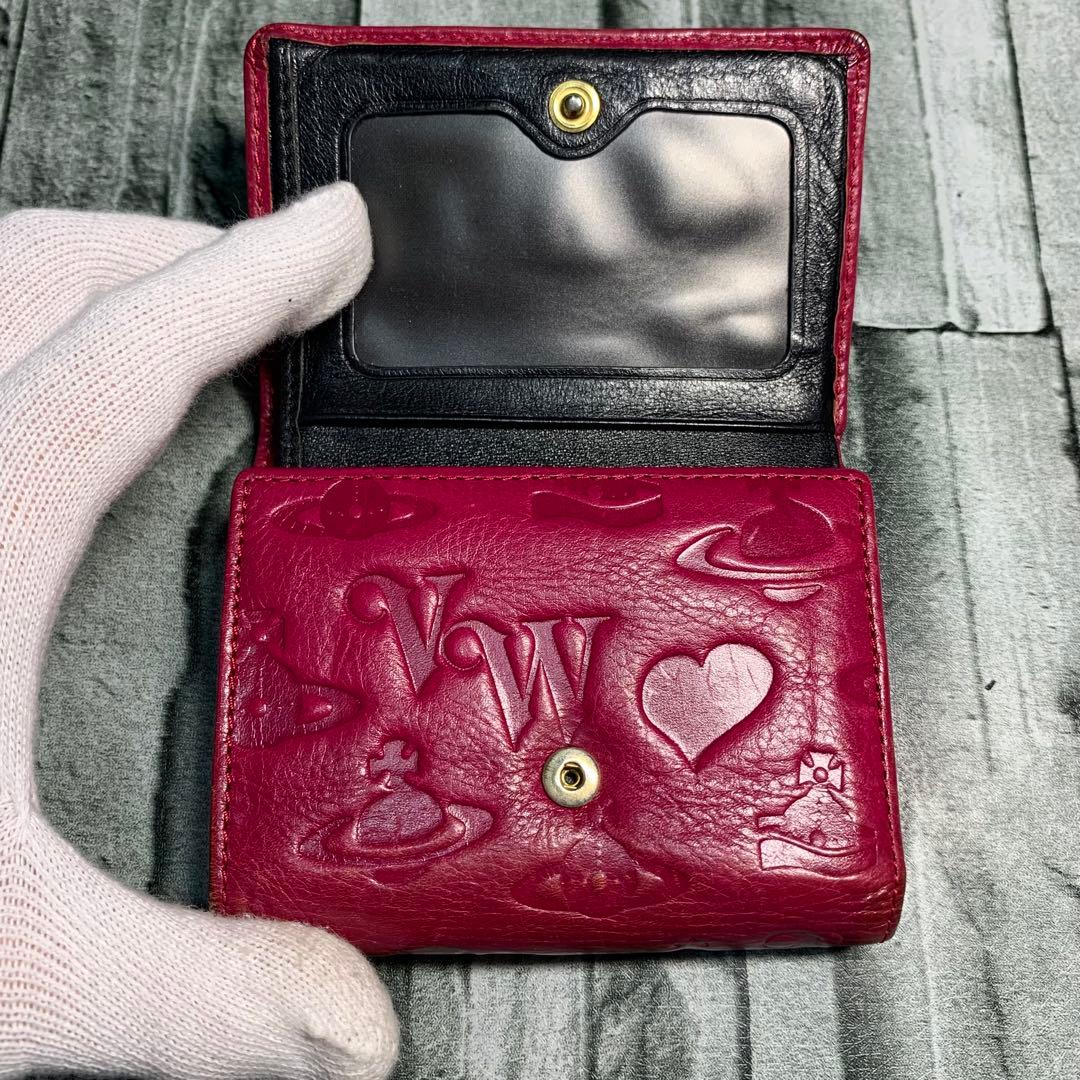 Vivienne Westwood ビビアン三つ折り財布　ピンク　レザー　がま口