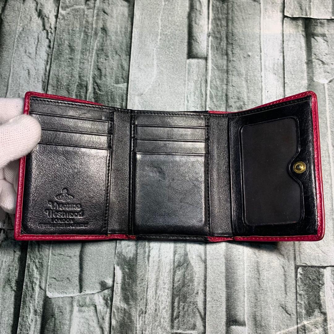 Vivienne Westwood ビビアン三つ折り財布　ピンク　レザー　がま口