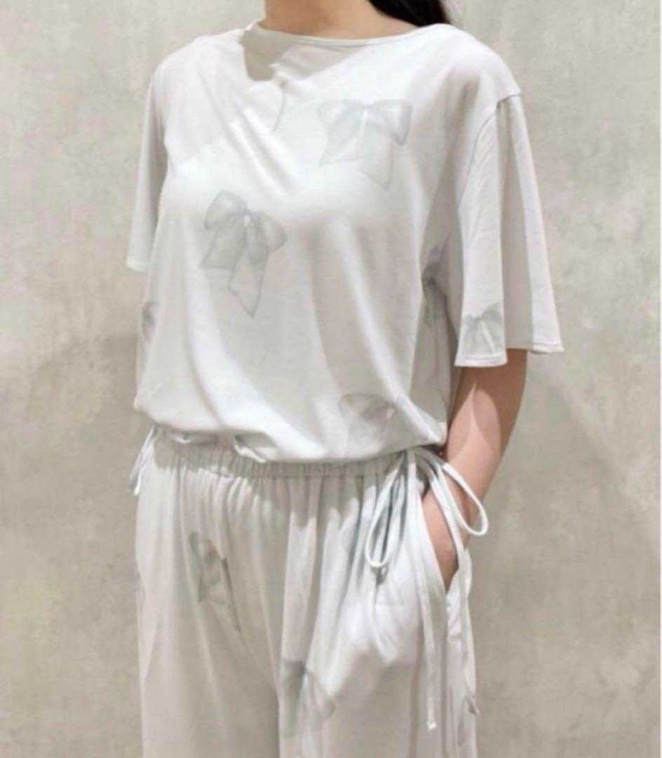 30%OFF⭐︎新品未使用　ジェラートピケ リボンＴシャツ＆ロングパンツセット