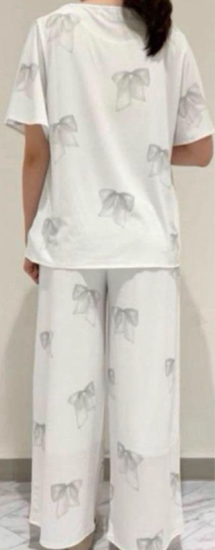 30%OFF⭐︎新品未使用　ジェラートピケ リボンＴシャツ＆ロングパンツセット