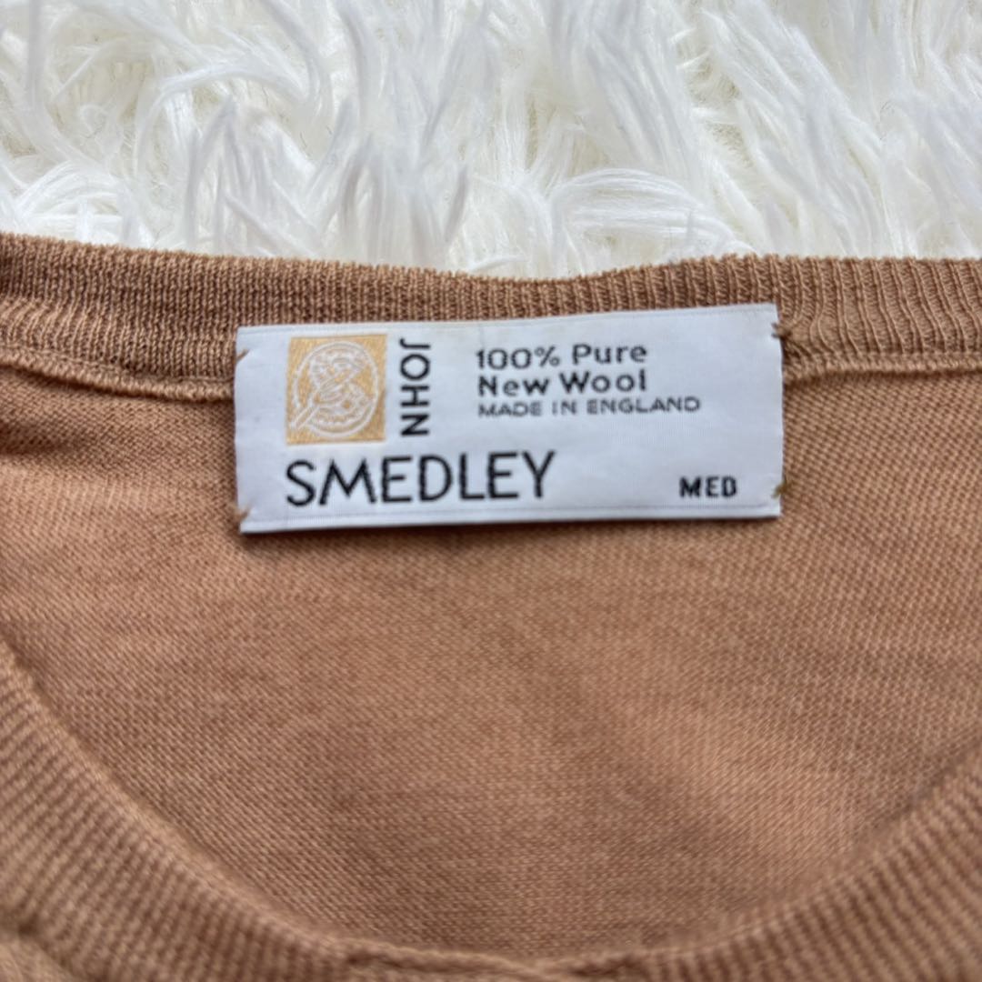 英国製　ジョンスメドレー　ケーブル編みカーディガン pure new wool