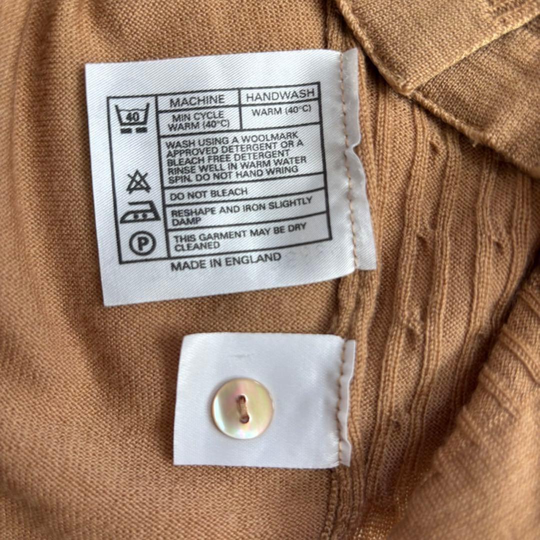 英国製　ジョンスメドレー　ケーブル編みカーディガン pure new wool
