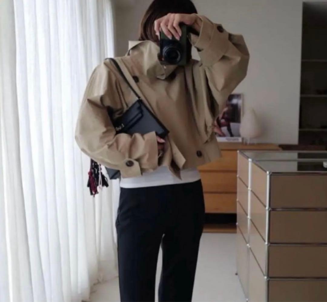 Multi collarショートトレンチコート　ベージュ