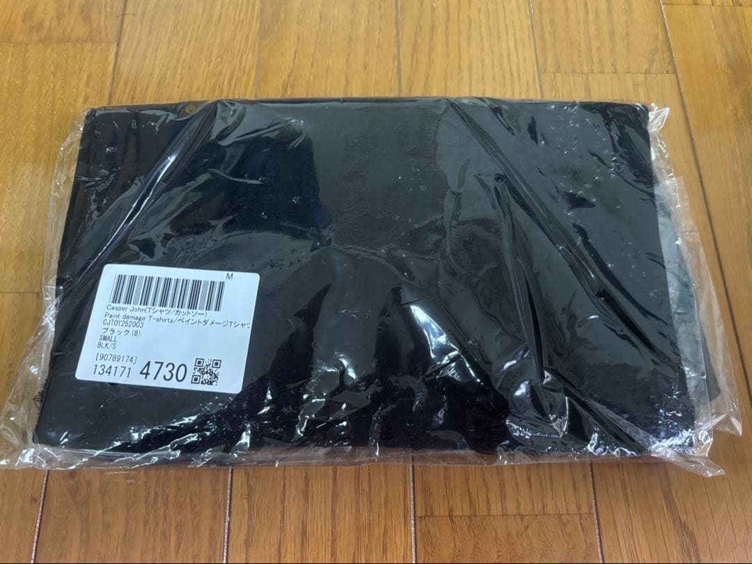casper johnペイントダメージTシャツ ブラック S