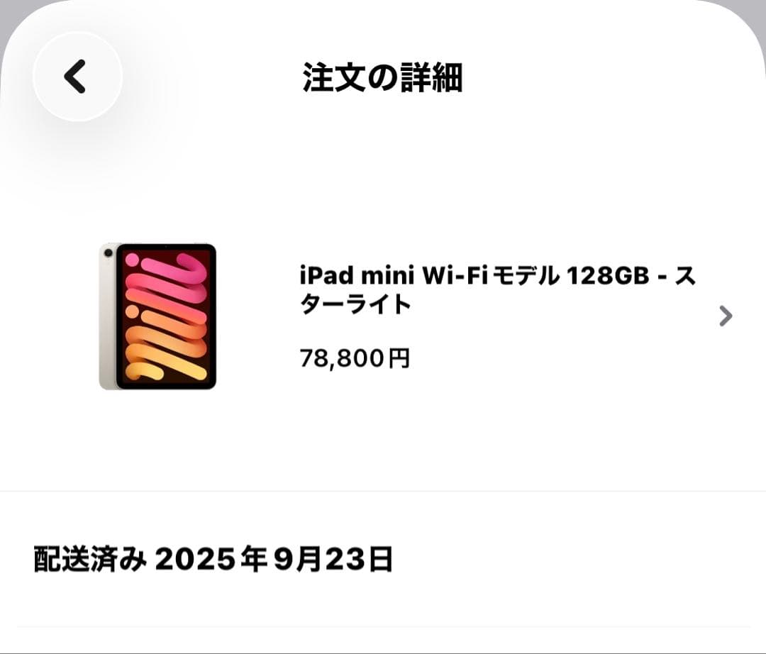 iPad mini 第7世代 128GB 美品　バッテリー100%箱・付属品完備