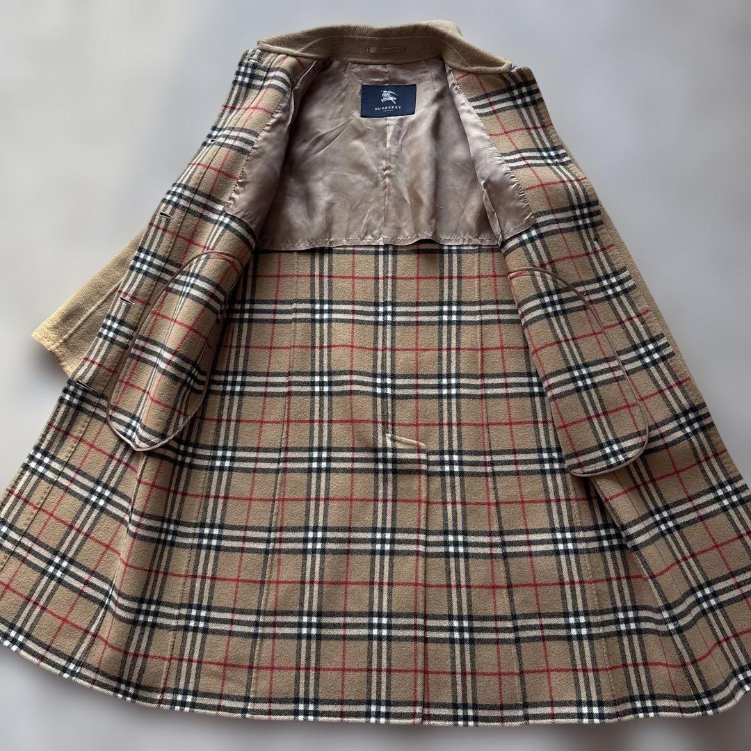 【美品】バーバリーロンドン リバーコート カシミヤ ノバチェック ダブルフェイス