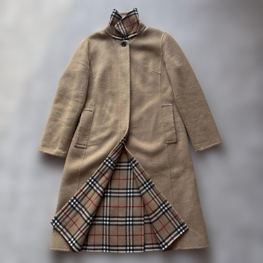 【美品】バーバリーロンドン リバーコート カシミヤ ノバチェック ダブルフェイス