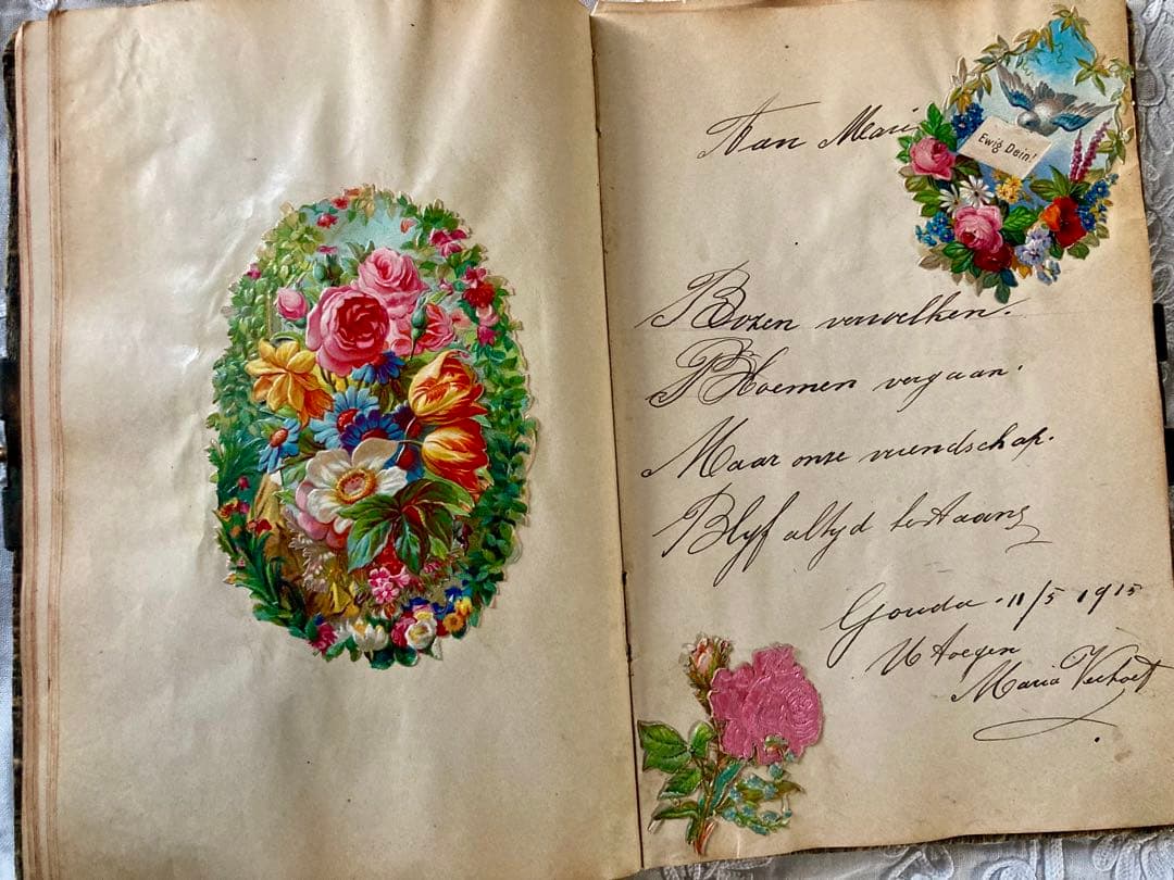 アンティーク クロモス ブック 薔薇 エンジェル 1910年代 本 クロモブック