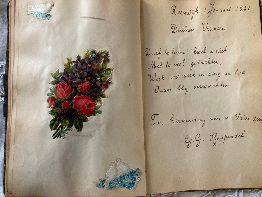 アンティーク クロモス ブック 薔薇 エンジェル 1910年代 本 クロモブック