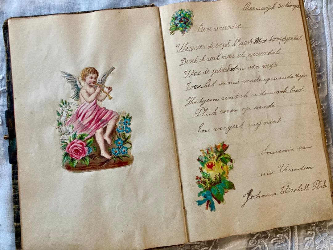 アンティーク クロモス ブック 薔薇 エンジェル 1910年代 本 クロモブック