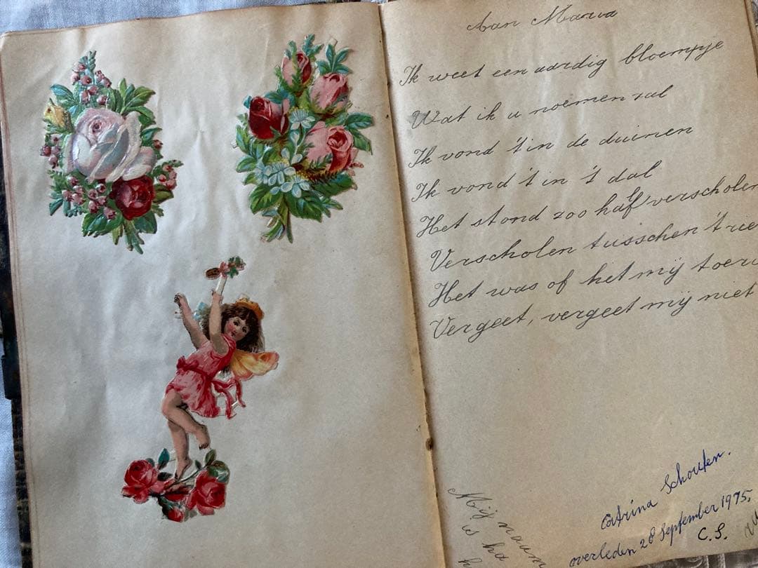 アンティーク クロモス ブック 薔薇 エンジェル 1910年代 本 クロモブック