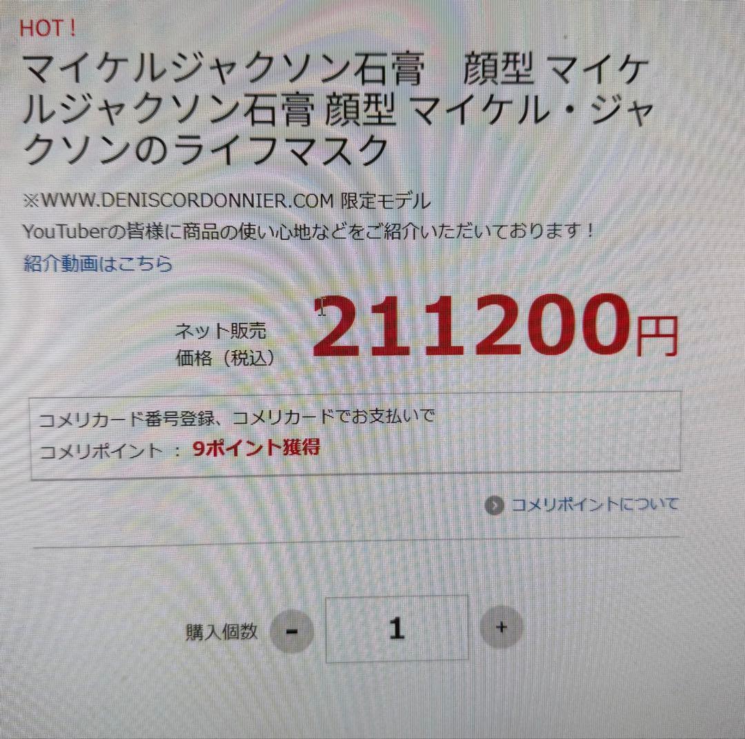 レア！！マイケルジャクソン石膏　顔型