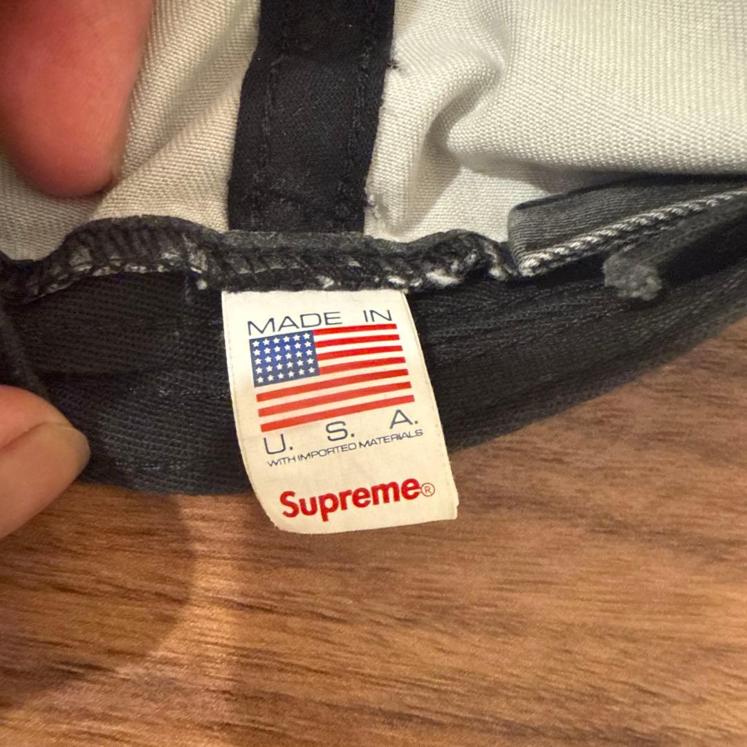 Supreme 黒キャップ Sロゴ