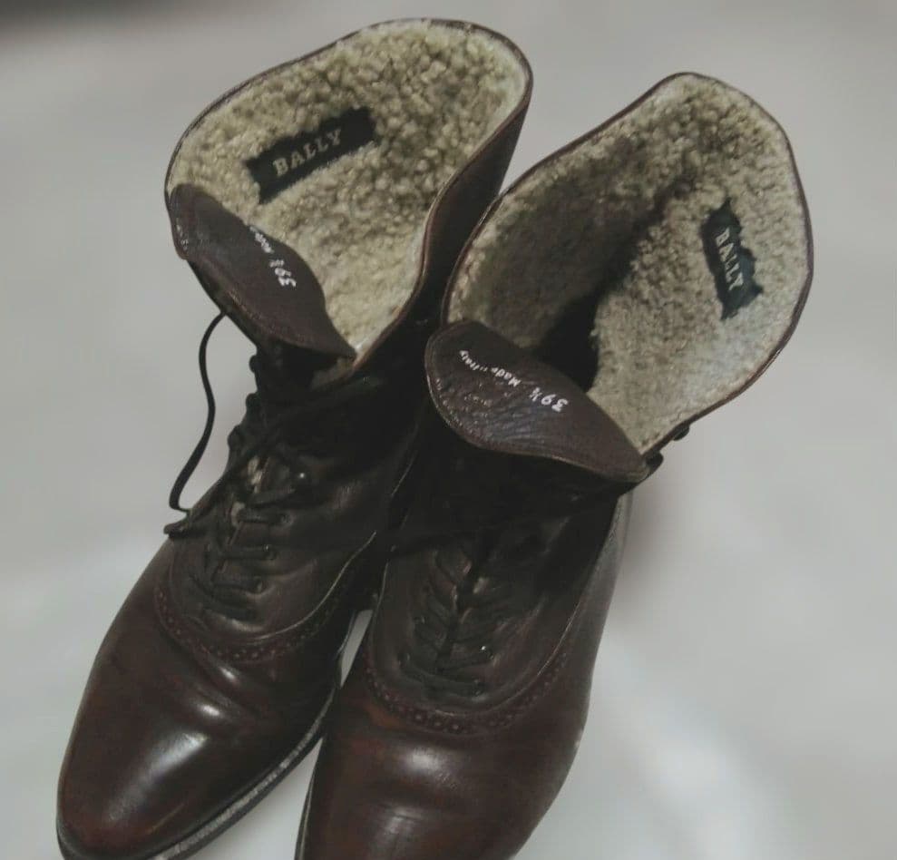 BALLY　ヴィンテージ編み上げショートブーツ　39.5