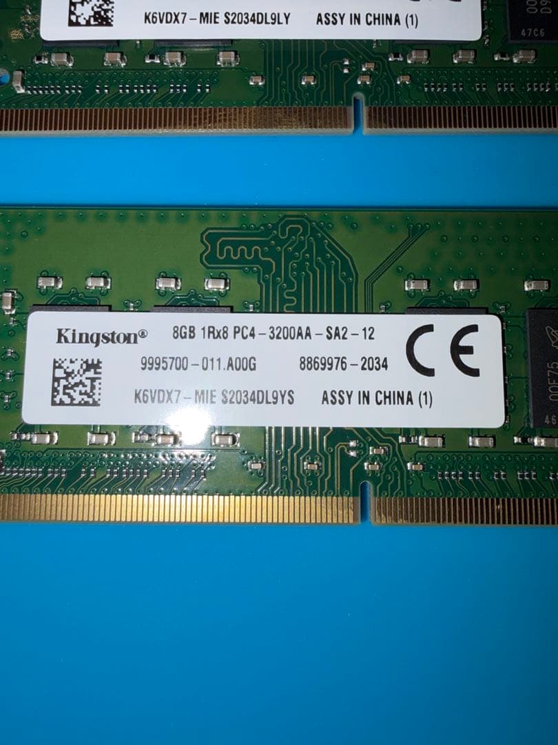 Kingston 8GB×2枚 DDR4 3200MHz メモリ
