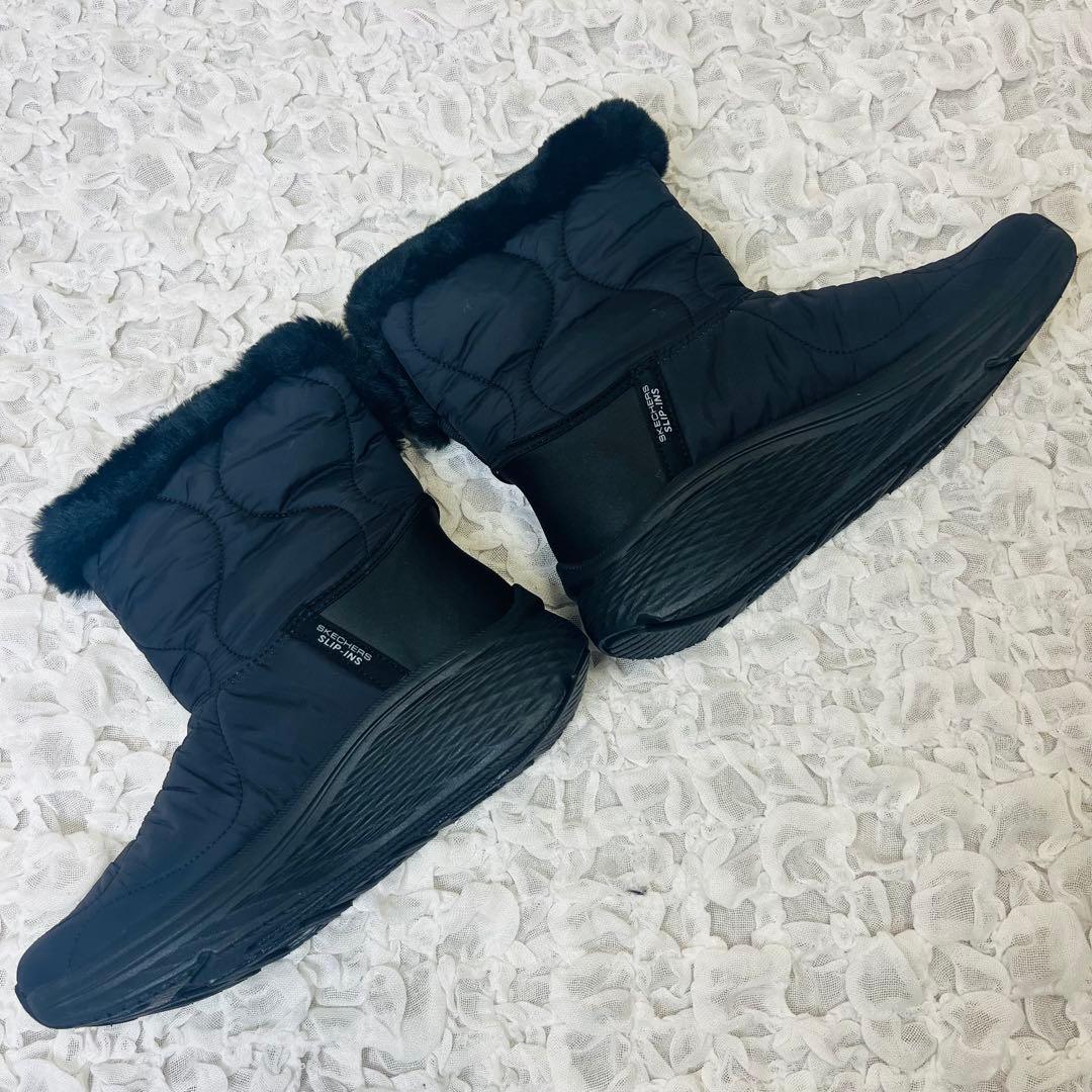 スケッチャーズSKECHERSスリップインズブーツ 22.5新品2wayファー