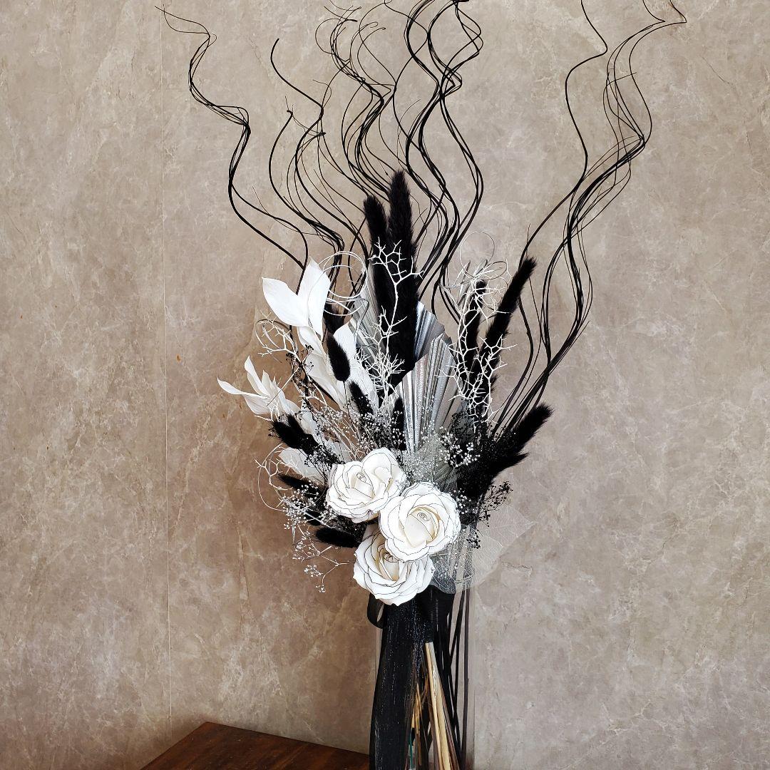 モノトーン　アートプランツ　花瓶　ドライフラワー　ACTUSインテリア　スワッグ
