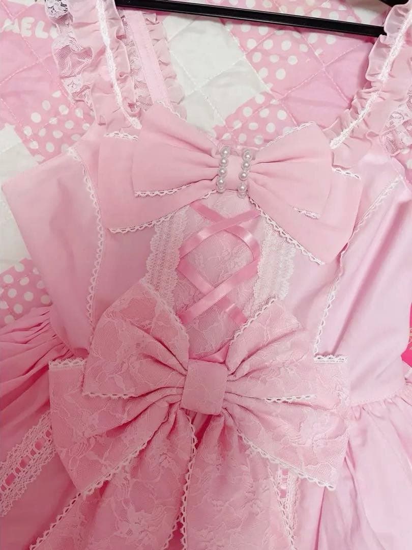 アンジェリックプリテ♡Romantic Ribbonジャンパースカート♡ピンク♡
