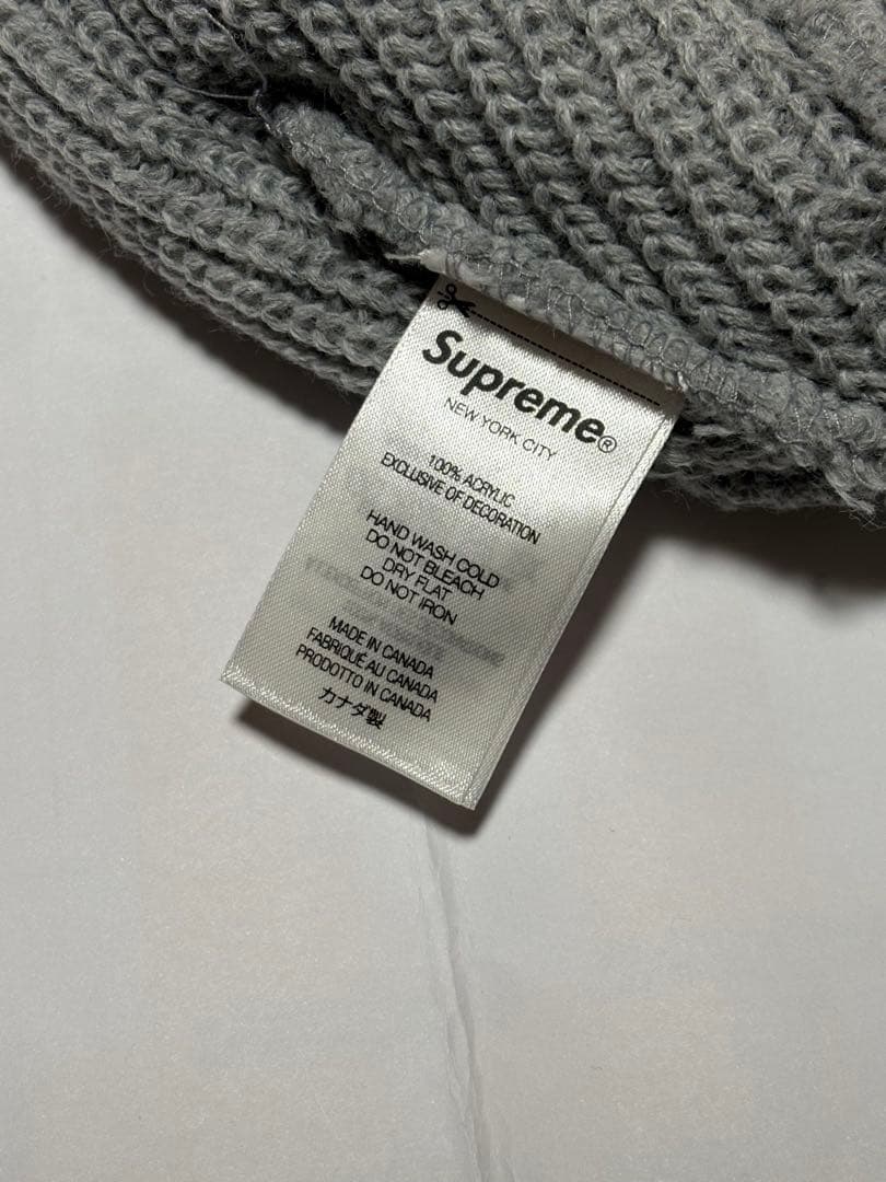 Supreme グレー ビーニー ニット帽