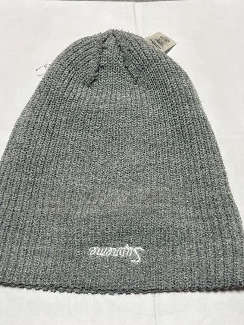 Supreme グレー ビーニー ニット帽