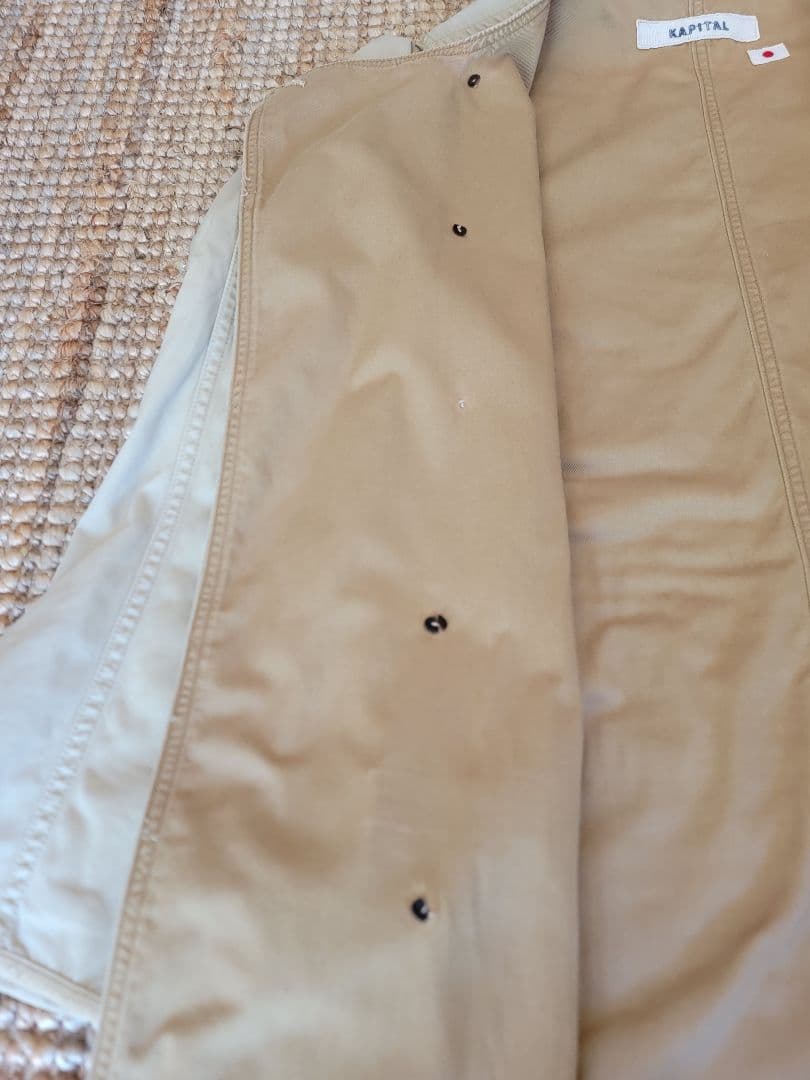 【美品】KAPITAL エジプシャンツイル ノーカラースモックコート