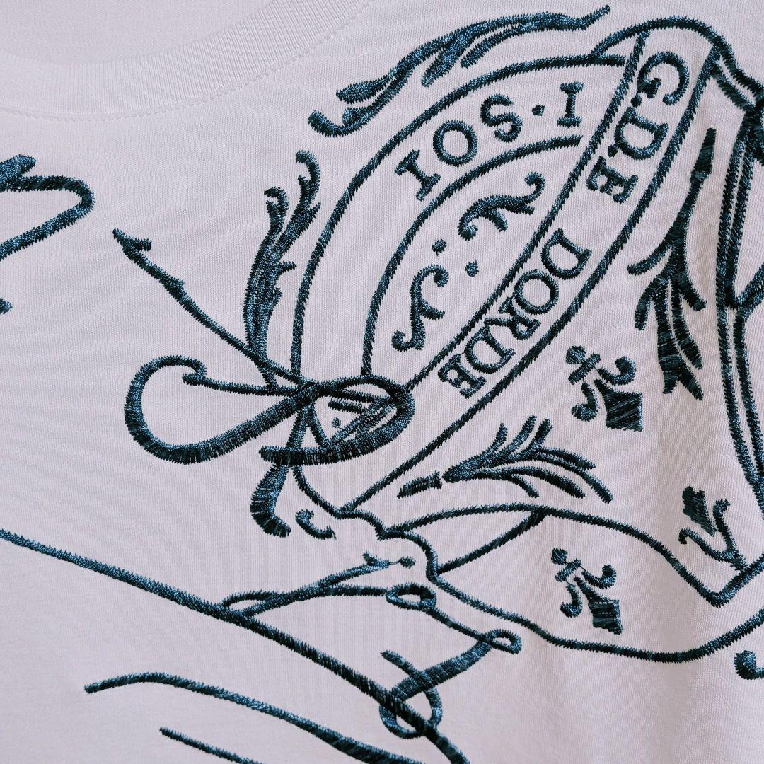 ベルルッティ 半袖カットソー スクリット刺繍 白×紺 XL カリグラフィ