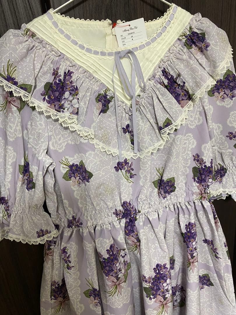 ひなこ Violet lace ヨーク切替ワンピース