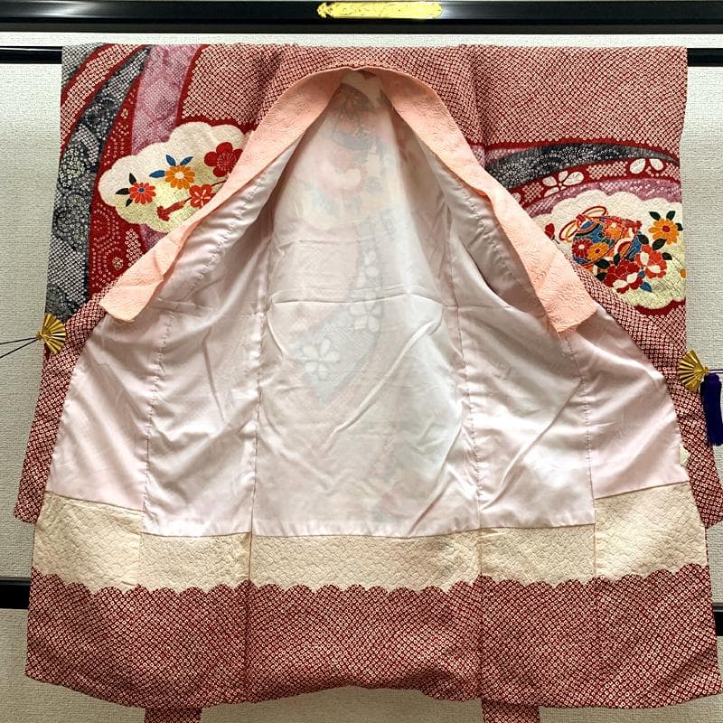 506ax22□お宮参り 女児 祝い着 着物 掛け着 七五三にも 束ね熨斗□良好