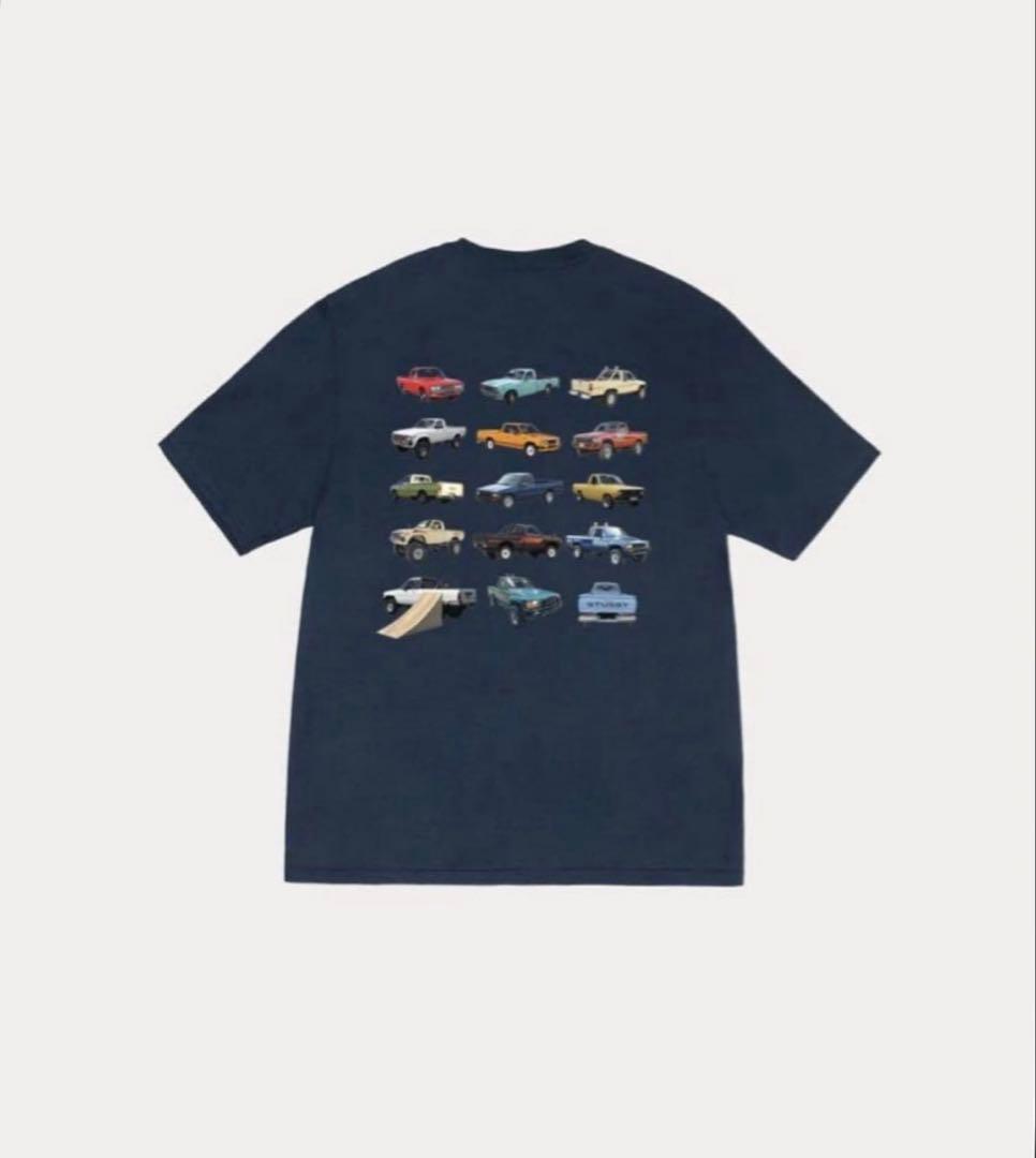 stussy 車プリント ネイビー Tシャツ Mサイズ