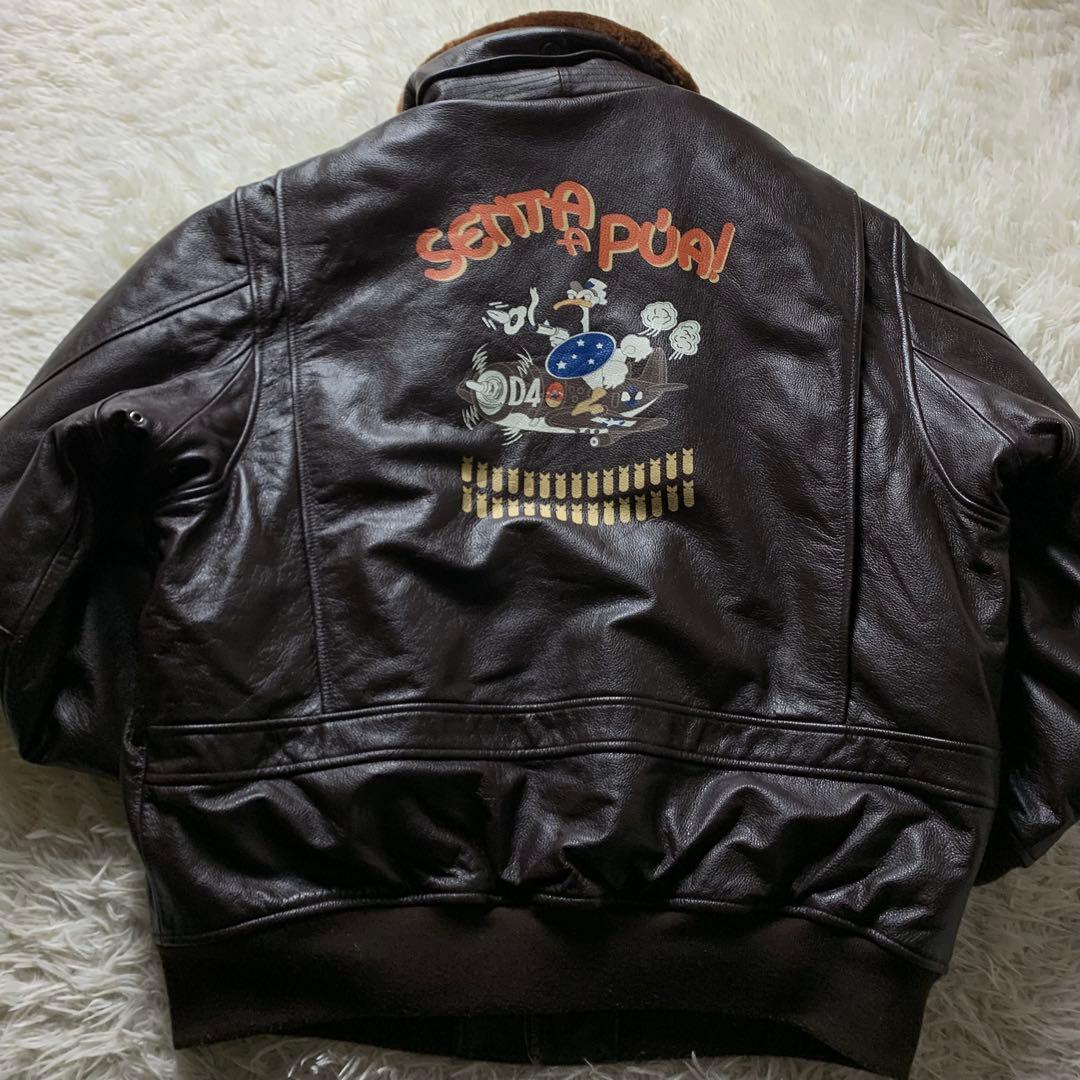 美品■ヴィンテージ フライトジャケット G-1 襟ボア 本革 5XL