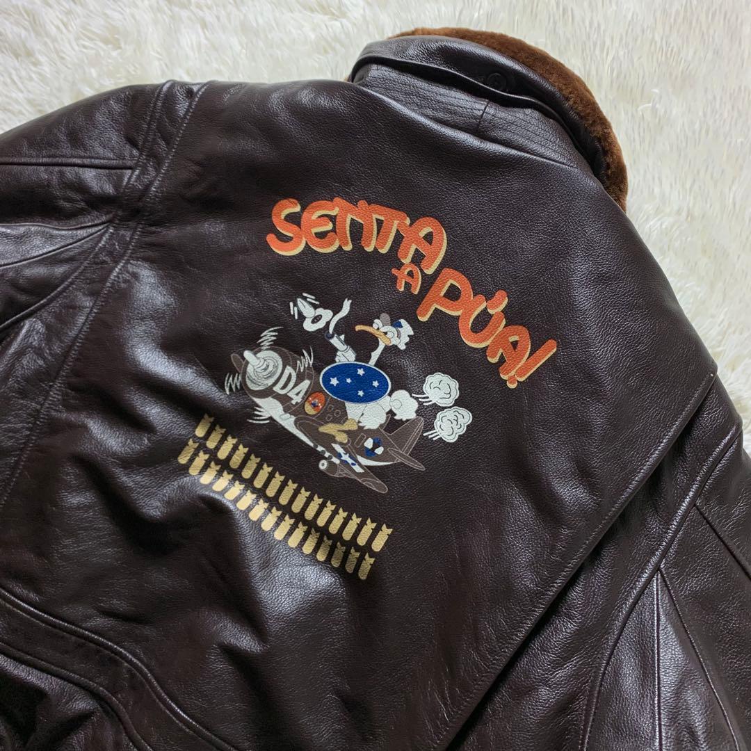 美品■ヴィンテージ フライトジャケット G-1 襟ボア 本革 5XL