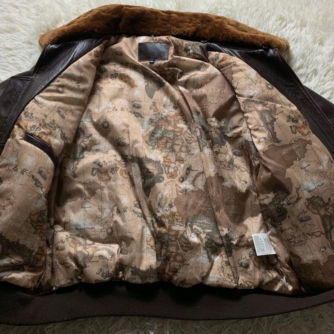 美品■ヴィンテージ フライトジャケット G-1 襟ボア 本革 5XL