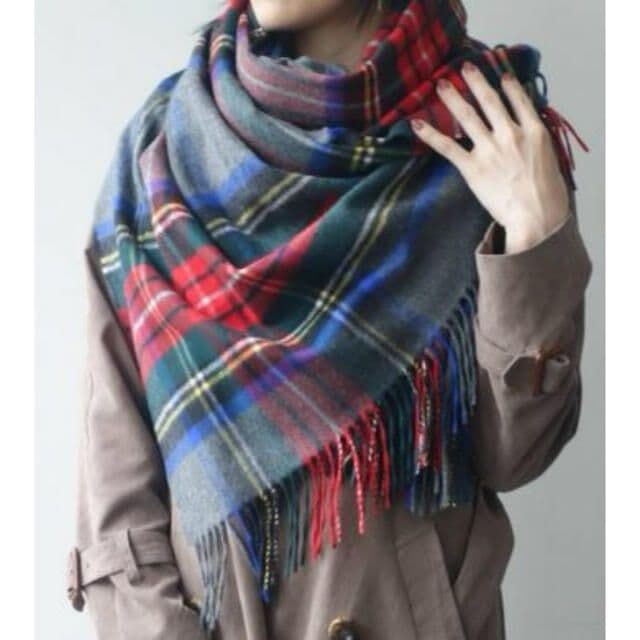 美品　ジョンストンズ 大判ストール カシミヤ100％ グレースチュワート