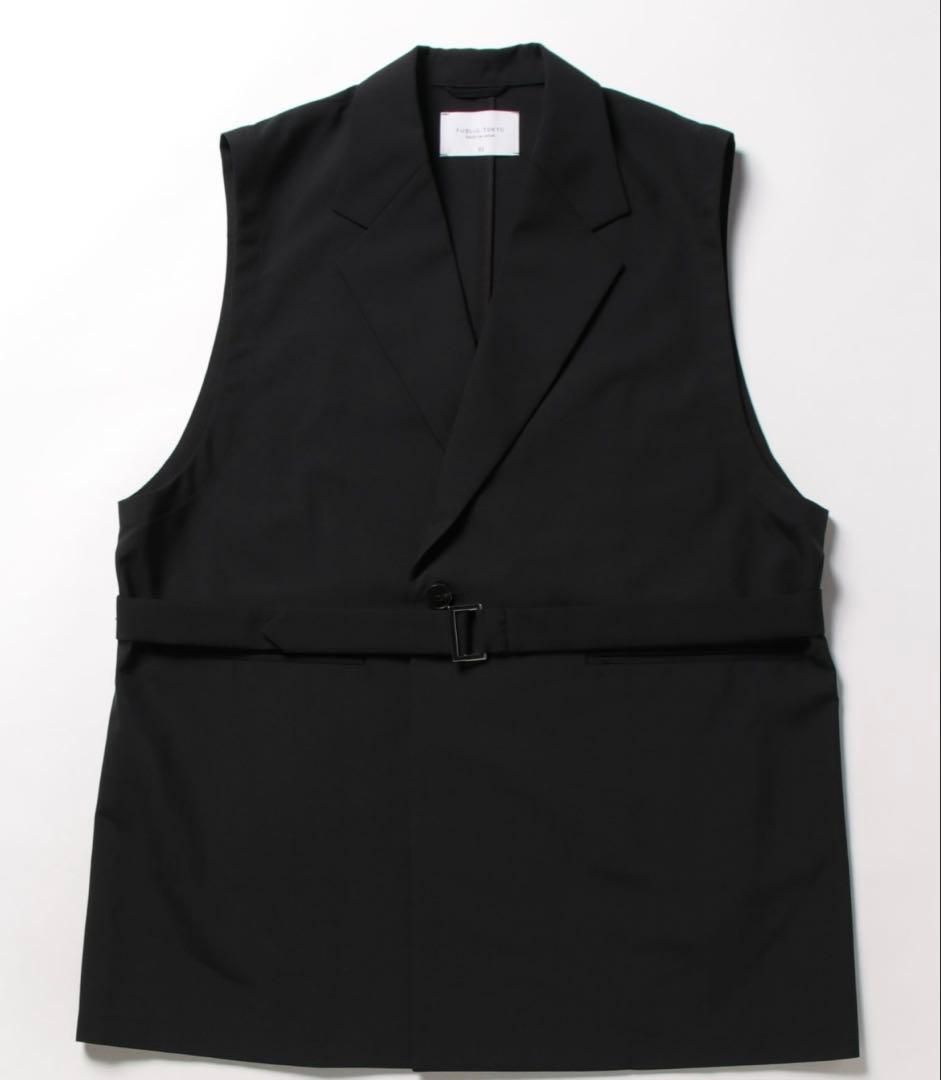 含浸 PUBLIC TOKYO ベスト ノースリーブジャケット ブラック 美品