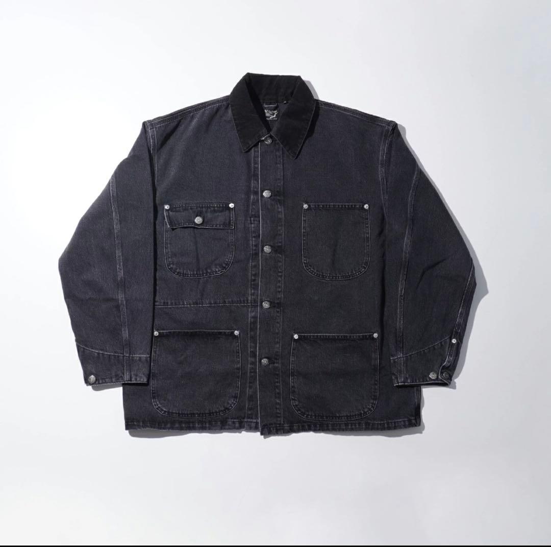 orSlow ルーズフィットカバーオール ブラックデニムストーン