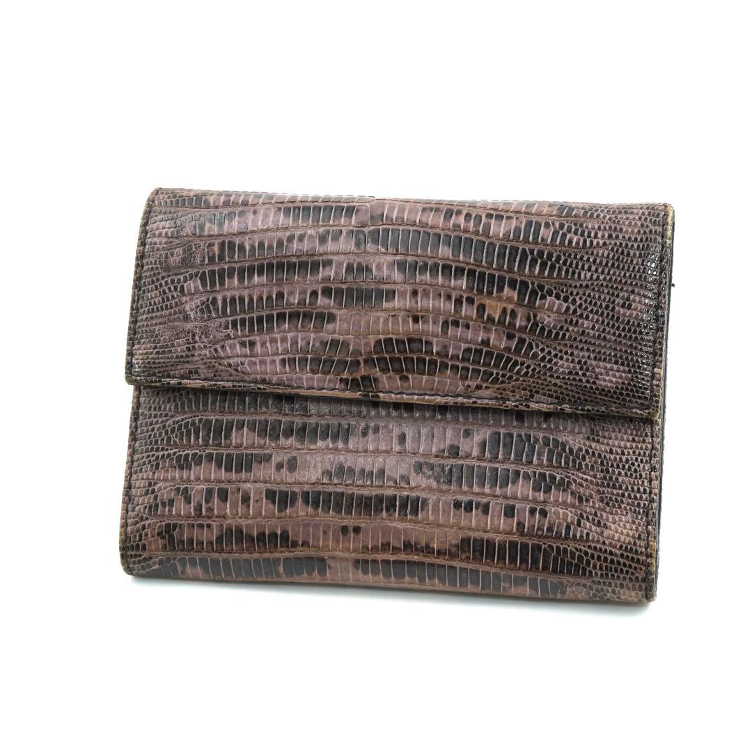 ✨未使用に近い✨　PRADA ミニ財布　パイソン　三角プレート　折り財布