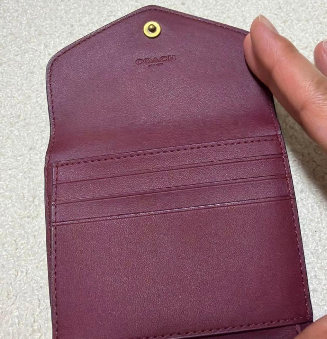 一度のみ使用　美品　コーチ　三つ折り財布　ホースアンドキャリッジ