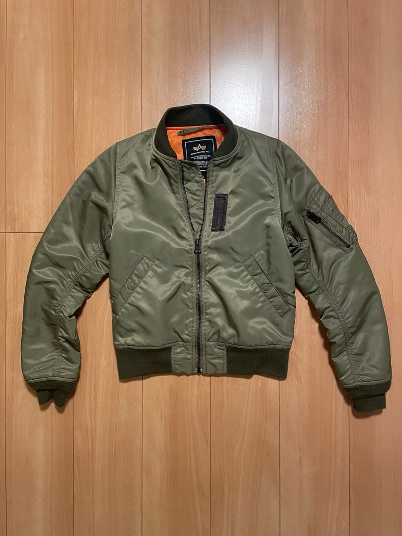 ALPHA INDUSTRIES MA-1ジャケット SMALL カーキ　肉厚