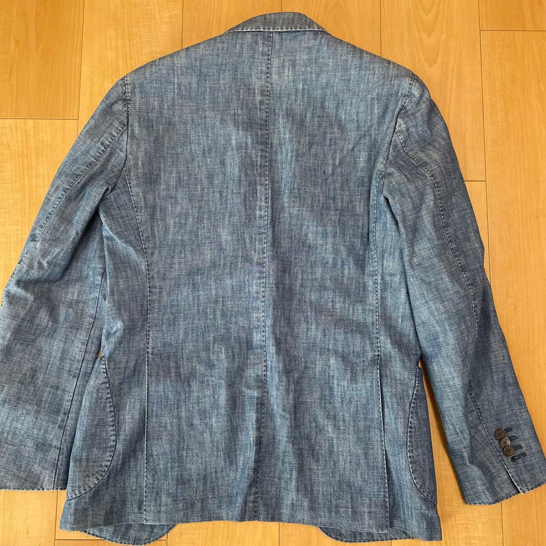 ラルディーニ LARDINI シャンブレー デニム スーツ 44