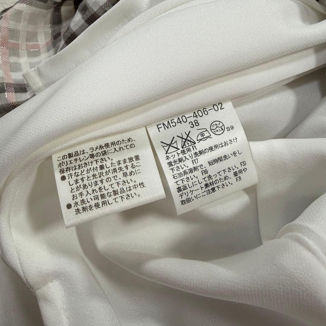 バーバリーブルーレーベル ノバチェック ノースリーブ ワンピース 38 ベルト付