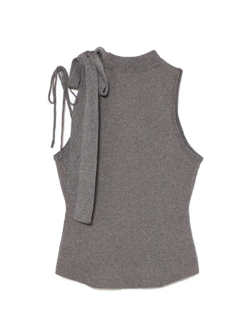 トップス andmary Mary logo ribbon tank gray