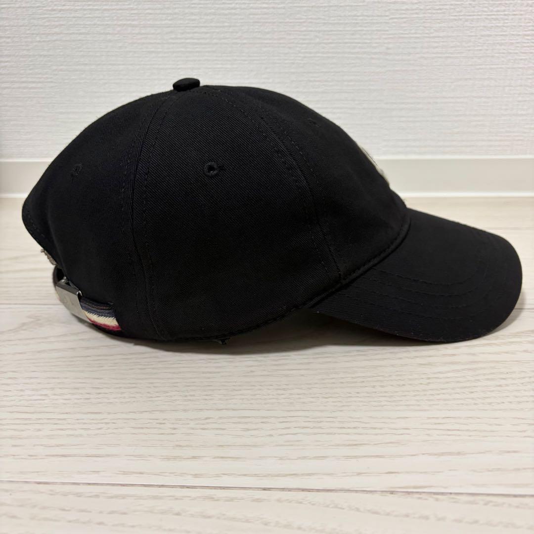 ✨超美品✨MONCLER　キャップ　ロゴワッペン　トリコロール　黒　浅め