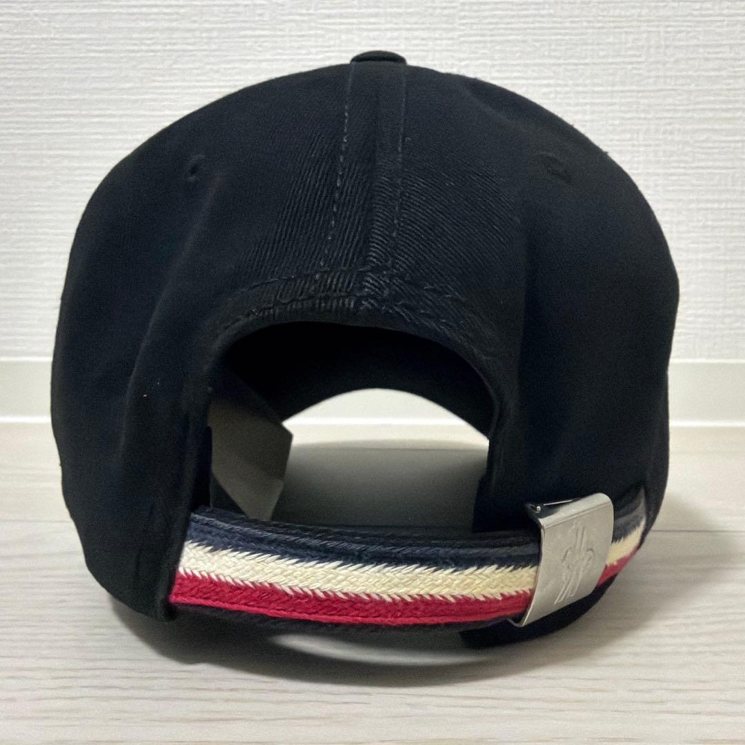 ✨超美品✨MONCLER　キャップ　ロゴワッペン　トリコロール　黒　浅め