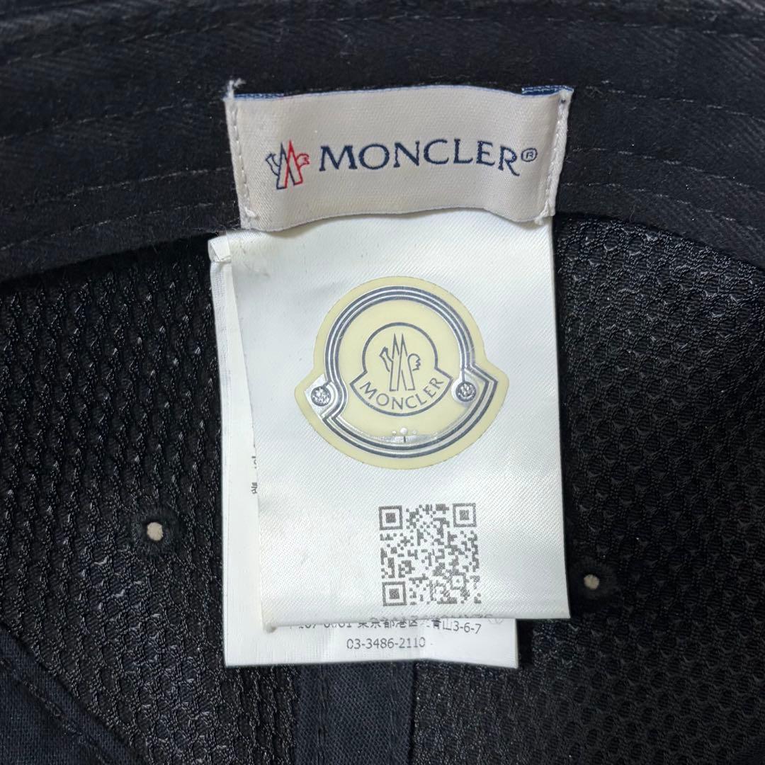 ✨超美品✨MONCLER　キャップ　ロゴワッペン　トリコロール　黒　浅め