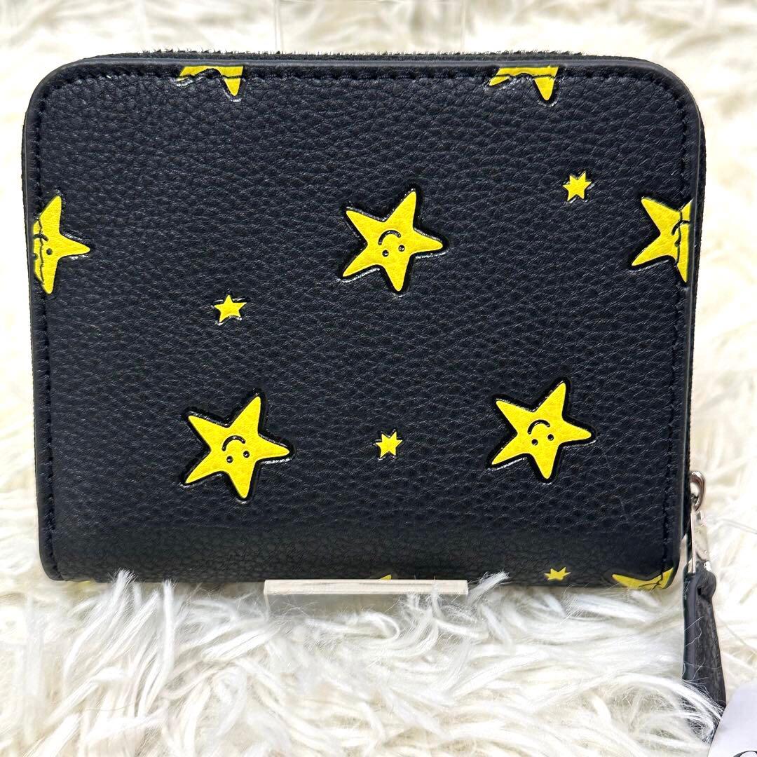 【新品未使用】COACH コズミック コーチ ビルフォールド ウォレット 星柄