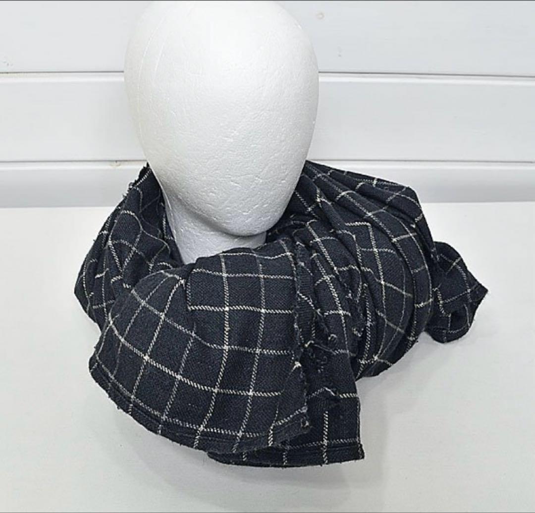 【美品】TOUJOURSトゥジュー チェック 大判 ストール