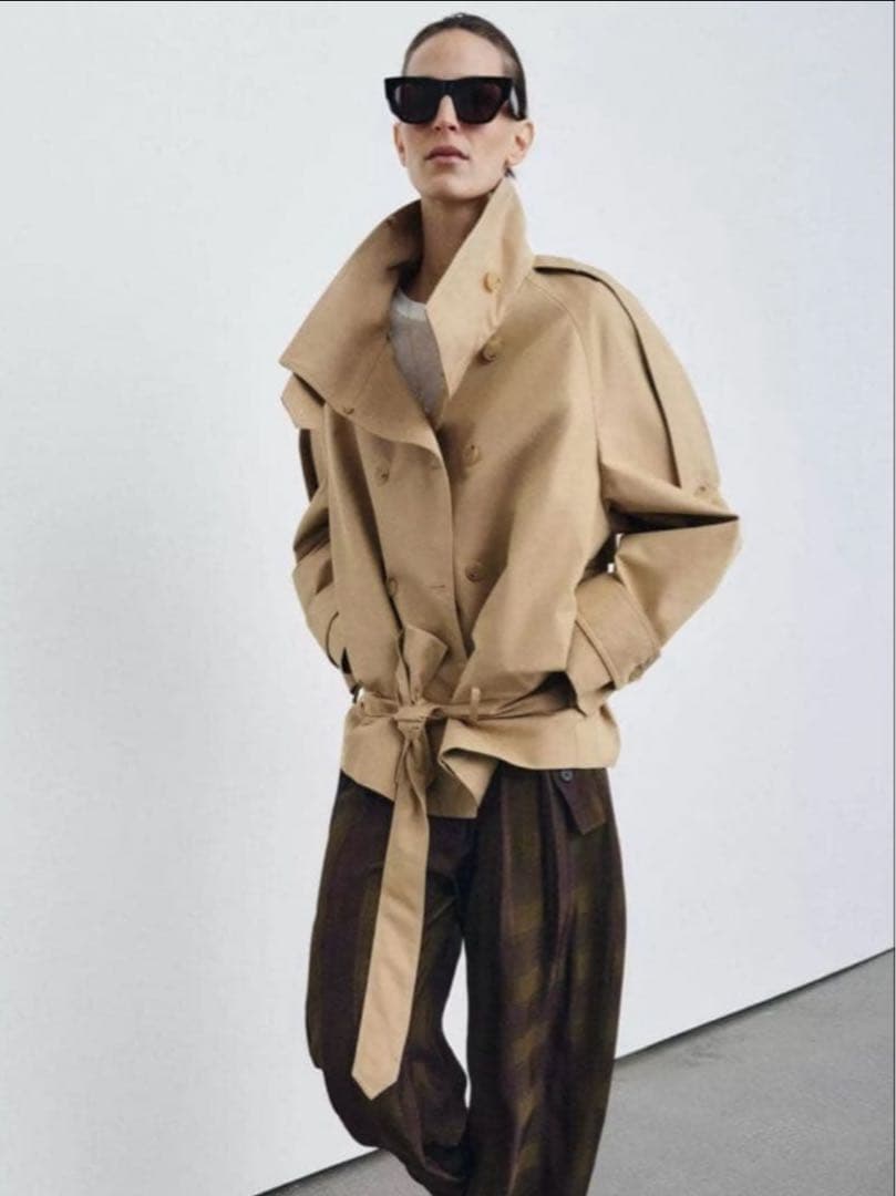 ◼️ZARA◼️ザラ ショート丈ハイネックトレンチコートZW COLLECTION
