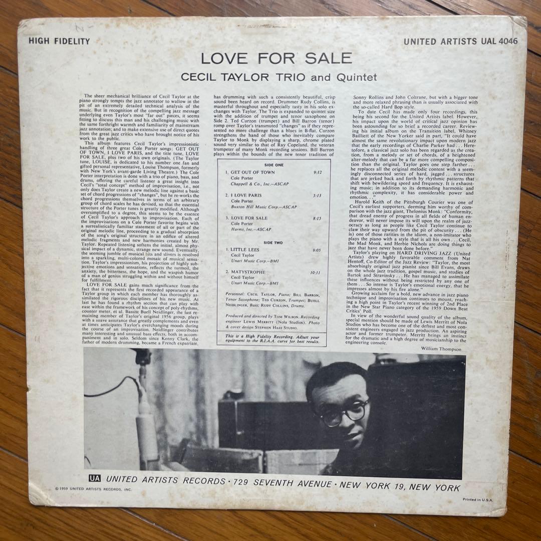 洋楽 LOVE FOR SALE CECIL TAYLOR TRIO
